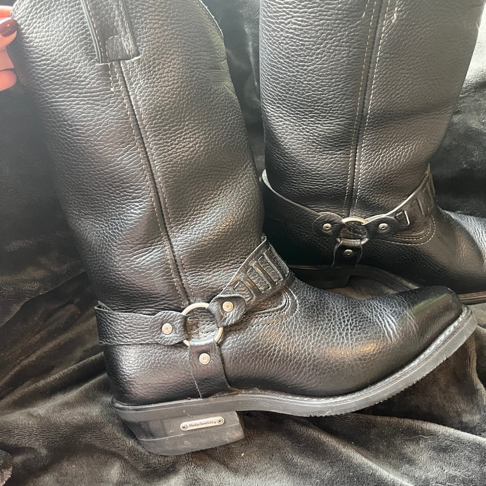 Men’s Harley Davidson Hustin Waterproof Leather Riding Boots - size 9